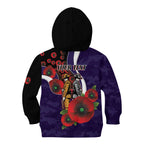 Fremantle Dockers ANZAC Personalised Kid Hoodie Lest We Forget Poppy Camo