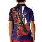 Fremantle Dockers ANZAC Personalised Kid Polo Shirt Lest We Forget Poppy Camo