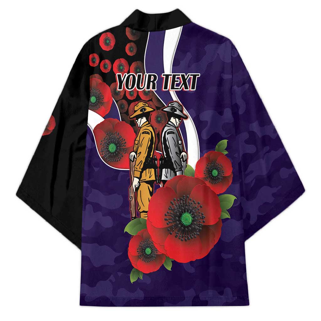 Fremantle Dockers ANZAC Personalised Kimono Lest We Forget Poppy Camo