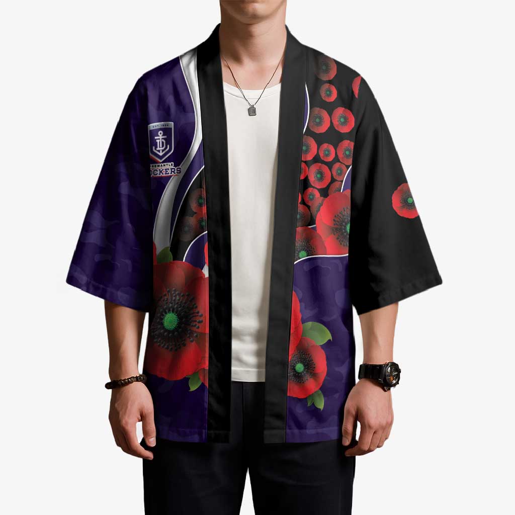 Fremantle Dockers ANZAC Personalised Kimono Lest We Forget Poppy Camo