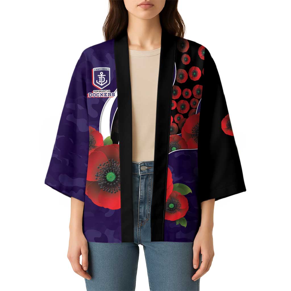 Fremantle Dockers ANZAC Personalised Kimono Lest We Forget Poppy Camo