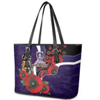 Fremantle Dockers ANZAC Personalised Leather Tote Bag Lest We Forget Poppy Camo