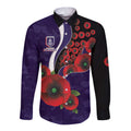 Fremantle Dockers ANZAC Personalised Long Sleeve Button Shirt Lest We Forget Poppy Camo