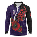 Fremantle Dockers ANZAC Personalised Long Sleeve Polo Shirt Lest We Forget Poppy Camo