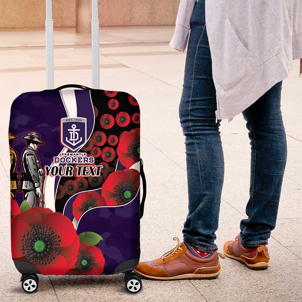 Fremantle Dockers ANZAC Personalised Luggage Cover Lest We Forget Poppy Camo