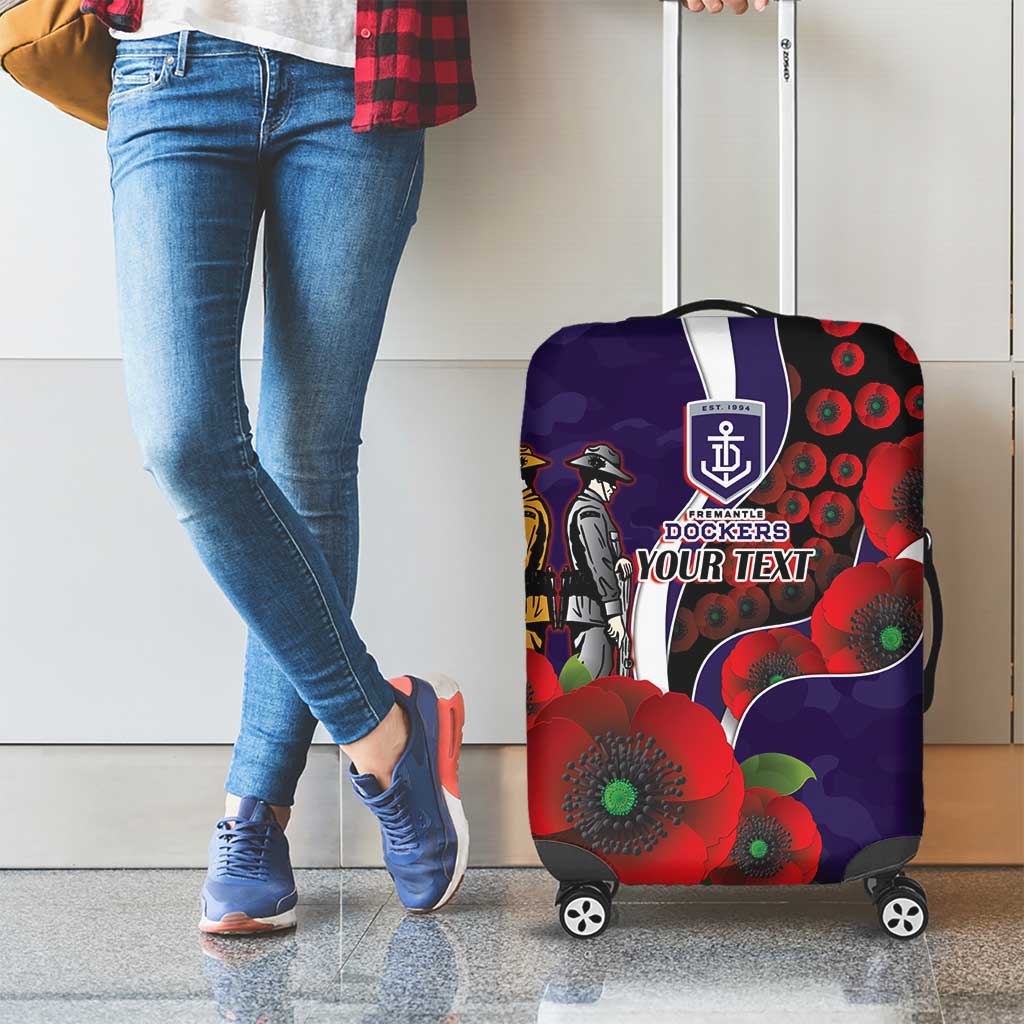 Fremantle Dockers ANZAC Personalised Luggage Cover Lest We Forget Poppy Camo