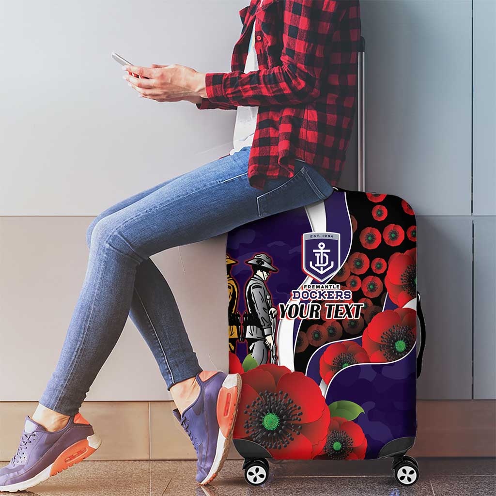 Fremantle Dockers ANZAC Personalised Luggage Cover Lest We Forget Poppy Camo