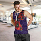 Fremantle Dockers ANZAC Personalised Men Tank Top Lest We Forget Poppy Camo