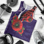 Fremantle Dockers ANZAC Personalised Men Tank Top Lest We Forget Poppy Camo