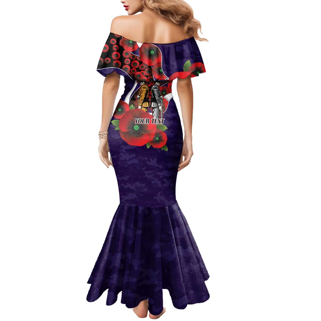 Fremantle Dockers ANZAC Personalised Mermaid Dress Lest We Forget Poppy Camo