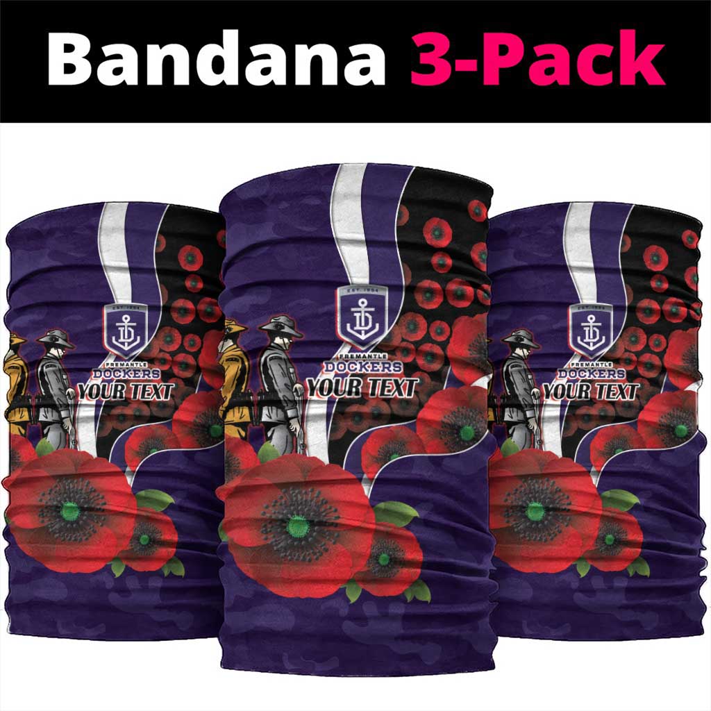 Fremantle Dockers ANZAC Personalised Neck Gaiter Lest We Forget Poppy Camo
