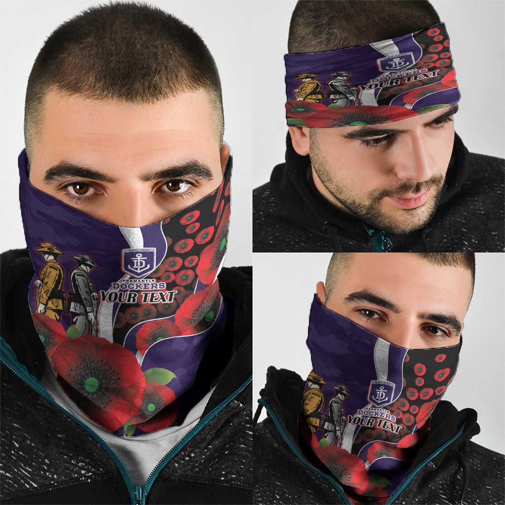 Fremantle Dockers ANZAC Personalised Neck Gaiter Lest We Forget Poppy Camo