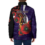 Fremantle Dockers ANZAC Personalised Padded Jacket Lest We Forget Poppy Camo