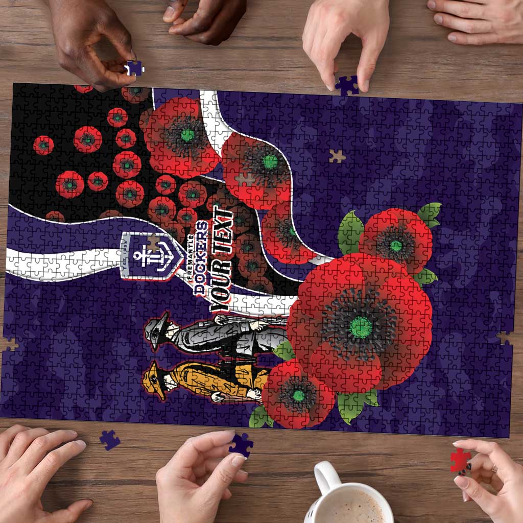 Fremantle Dockers ANZAC Personalised Puzzle Lest We Forget Poppy Camo