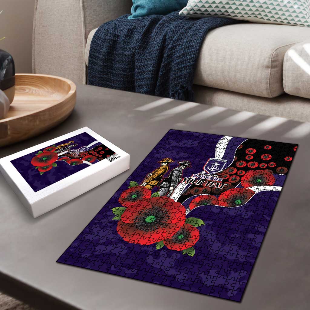 Fremantle Dockers ANZAC Personalised Puzzle Lest We Forget Poppy Camo