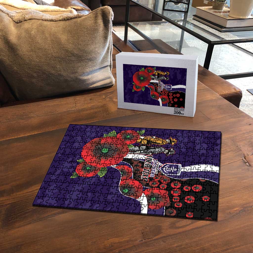 Fremantle Dockers ANZAC Personalised Puzzle Lest We Forget Poppy Camo