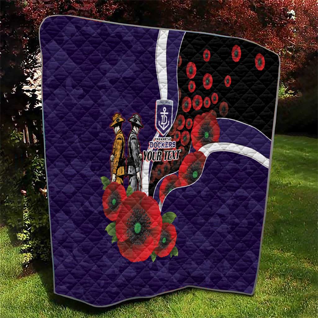 Fremantle Dockers ANZAC Personalised Quilt Lest We Forget Poppy Camo