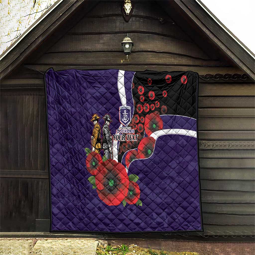 Fremantle Dockers ANZAC Personalised Quilt Lest We Forget Poppy Camo
