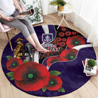 Fremantle Dockers ANZAC Personalised Round Carpet Lest We Forget Poppy Camo