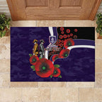 Fremantle Dockers ANZAC Personalised Rubber Doormat Lest We Forget Poppy Camo