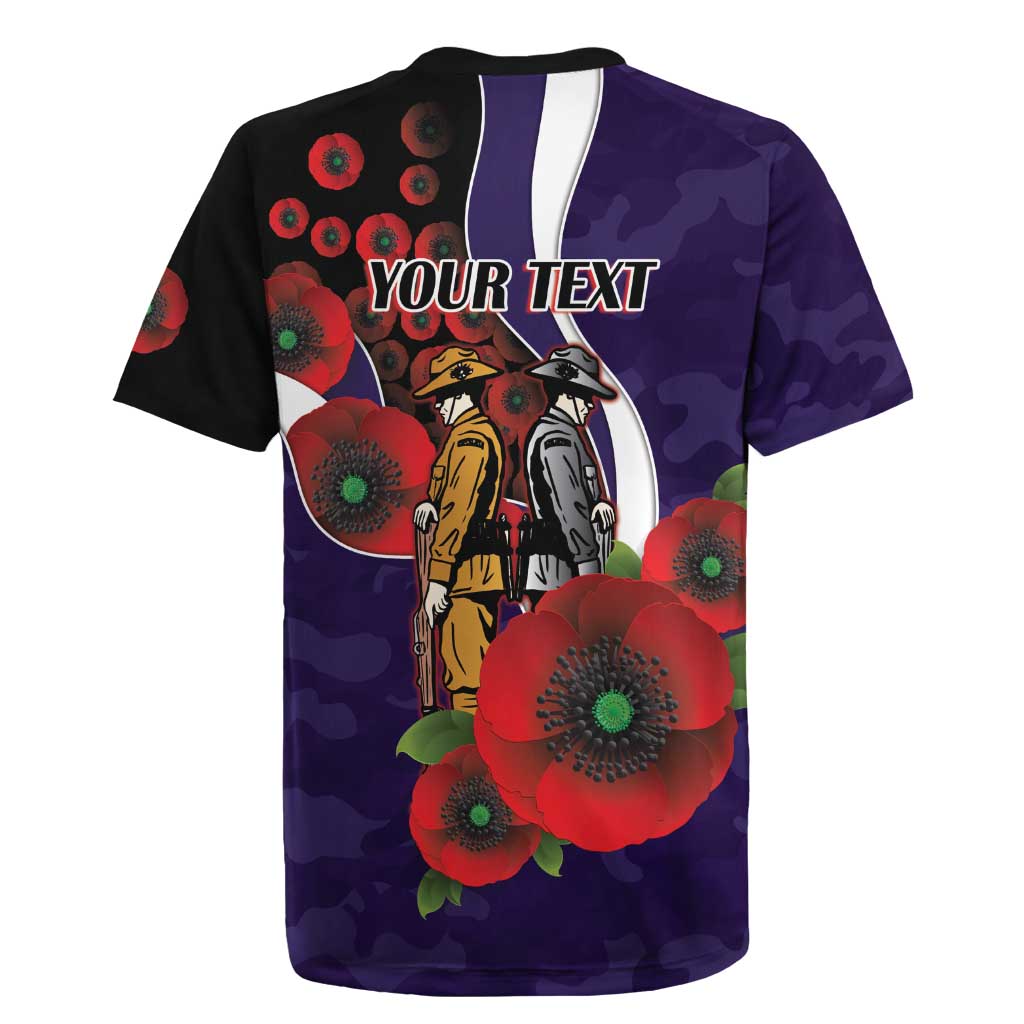 Fremantle Dockers ANZAC Personalised Rugby Jersey Lest We Forget Poppy Camo