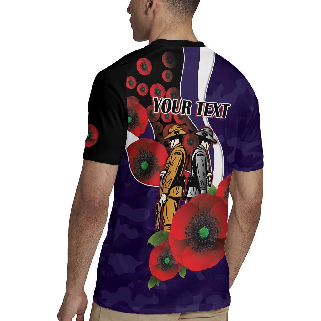 Fremantle Dockers ANZAC Personalised Rugby Jersey Lest We Forget Poppy Camo