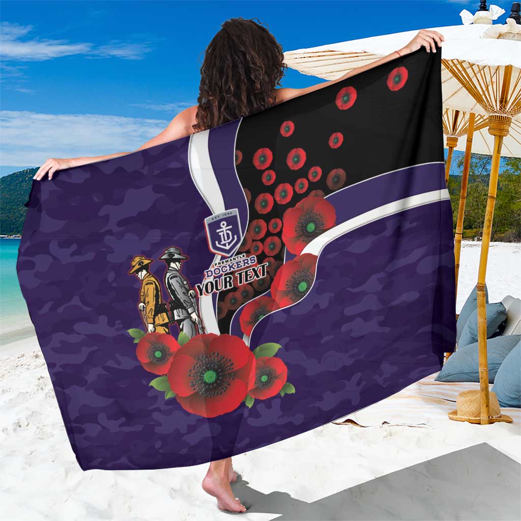Fremantle Dockers ANZAC Personalised Sarong Lest We Forget Poppy Camo