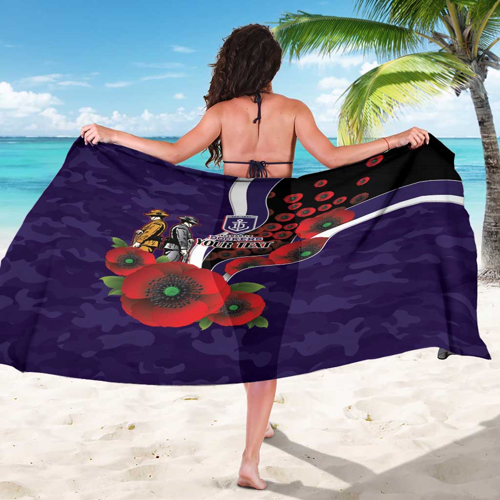 Fremantle Dockers ANZAC Personalised Sarong Lest We Forget Poppy Camo
