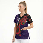 Fremantle Dockers ANZAC Personalised Scrub Top Lest We Forget Poppy Camo
