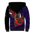 Fremantle Dockers ANZAC Personalised Sherpa Hoodie Lest We Forget Poppy Camo