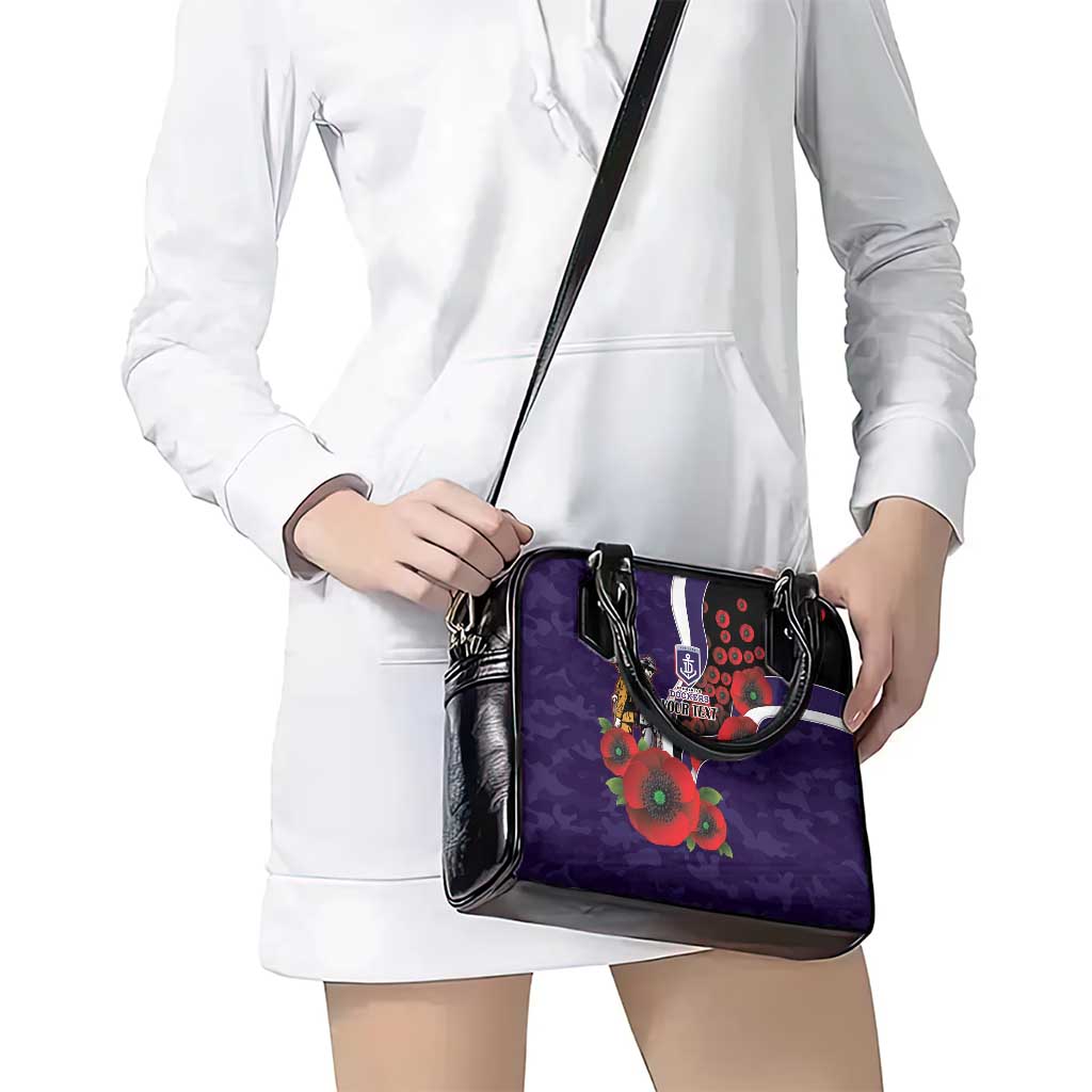 Fremantle Dockers ANZAC Personalised Shoulder Handbag Lest We Forget Poppy Camo