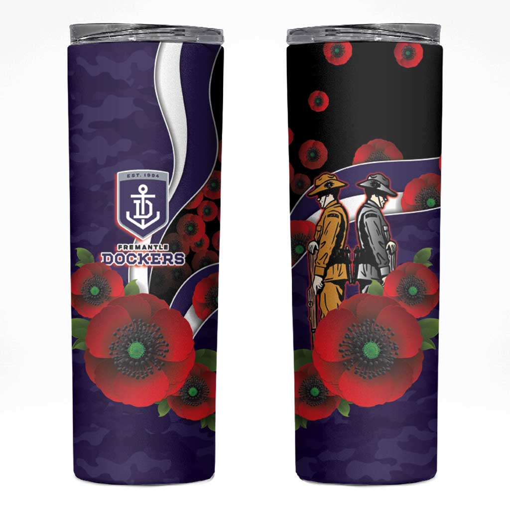 Fremantle Dockers ANZAC Personalised Skinny Tumbler Lest We Forget Poppy Camo