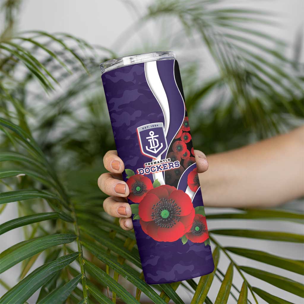 Fremantle Dockers ANZAC Personalised Skinny Tumbler Lest We Forget Poppy Camo