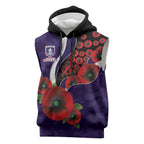Fremantle Dockers ANZAC Personalised Sleeveless Hoodie Lest We Forget Poppy Camo