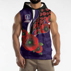 Fremantle Dockers ANZAC Personalised Sleeveless Hoodie Lest We Forget Poppy Camo