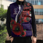 Fremantle Dockers ANZAC Personalised Sleeveless Puffer Jacket Lest We Forget Poppy Camo