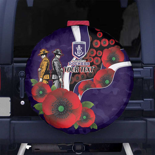 Fremantle Dockers ANZAC Personalised Spare Tire Cover Lest We Forget Poppy Camo