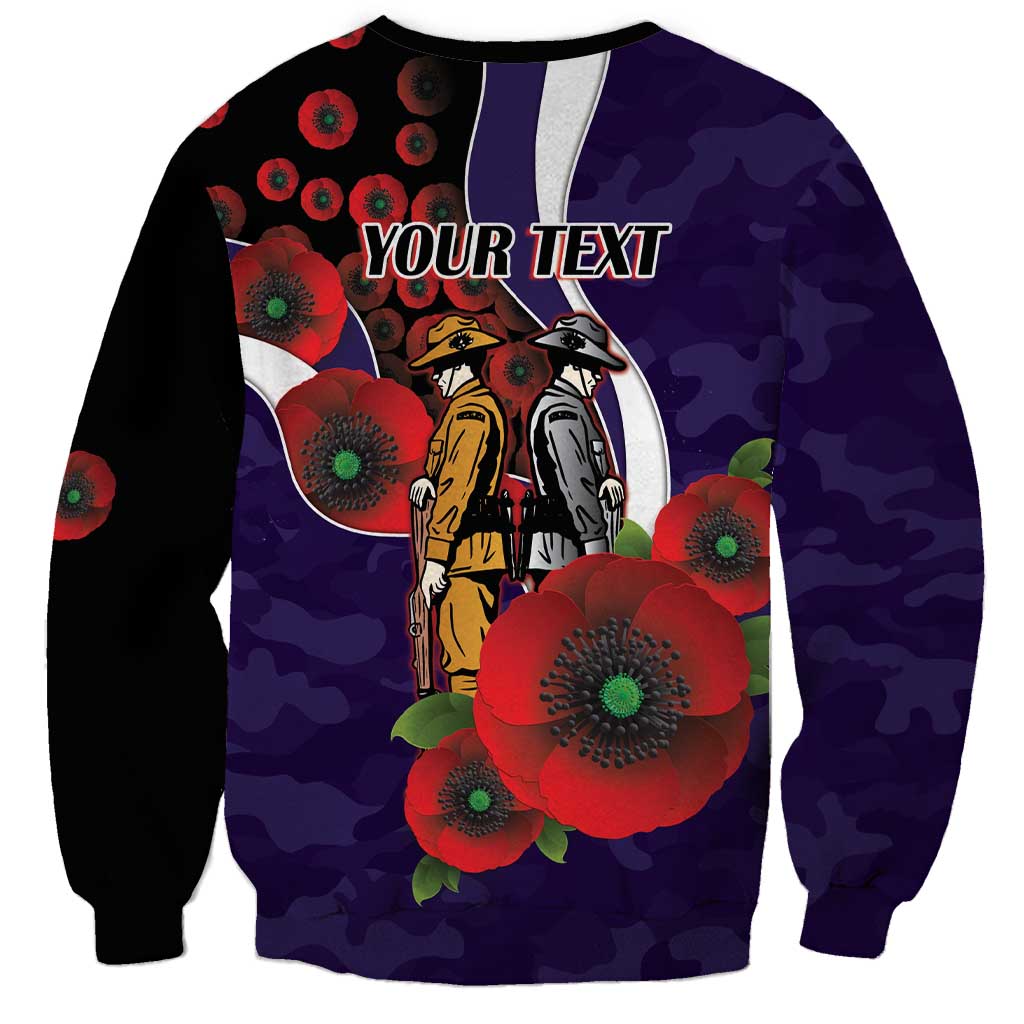 Fremantle Dockers ANZAC Personalised Sweatshirt Lest We Forget Poppy Camo