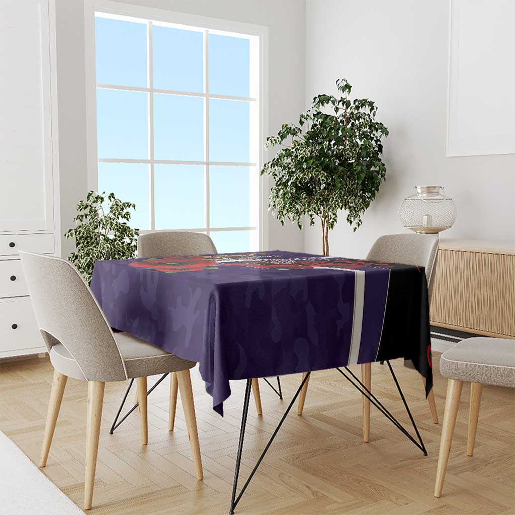 Fremantle Dockers ANZAC Personalised Tablecloth Lest We Forget Poppy Camo