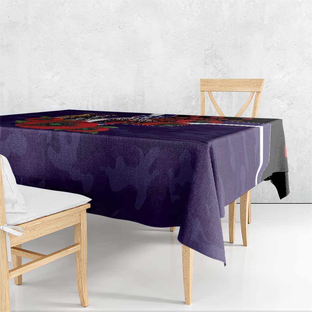 Fremantle Dockers ANZAC Personalised Tablecloth Lest We Forget Poppy Camo