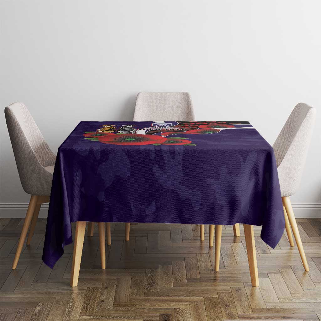 Fremantle Dockers ANZAC Personalised Tablecloth Lest We Forget Poppy Camo