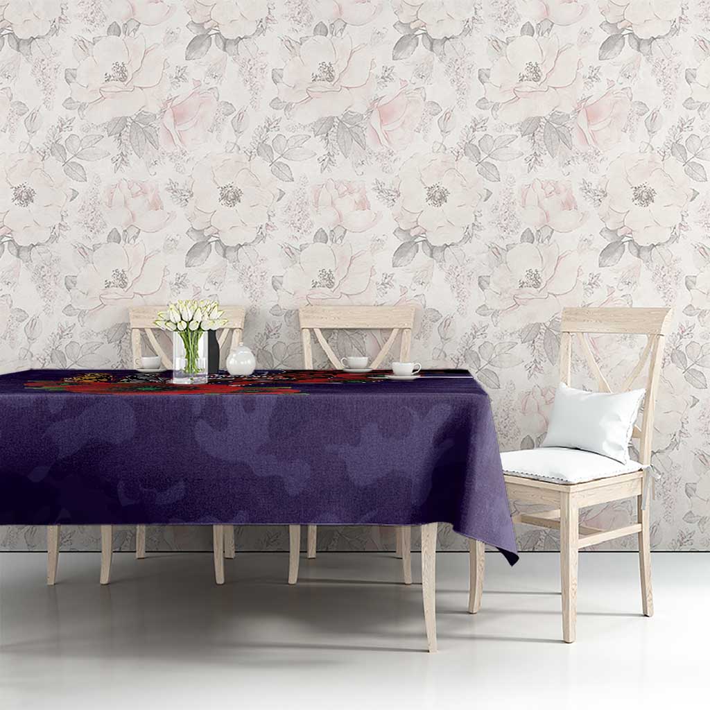 Fremantle Dockers ANZAC Personalised Tablecloth Lest We Forget Poppy Camo