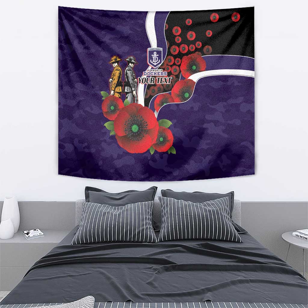 Fremantle Dockers ANZAC Personalised Tapestry Lest We Forget Poppy Camo