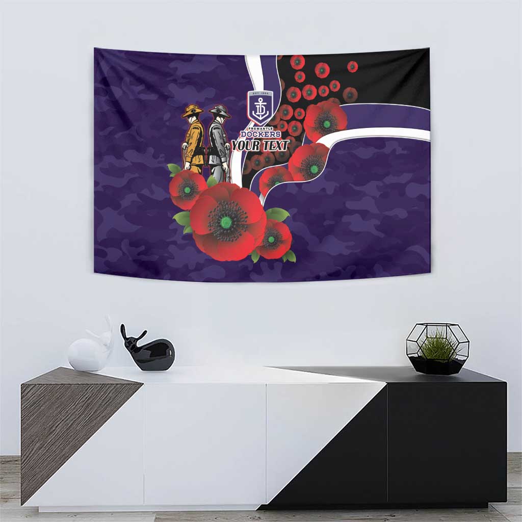Fremantle Dockers ANZAC Personalised Tapestry Lest We Forget Poppy Camo