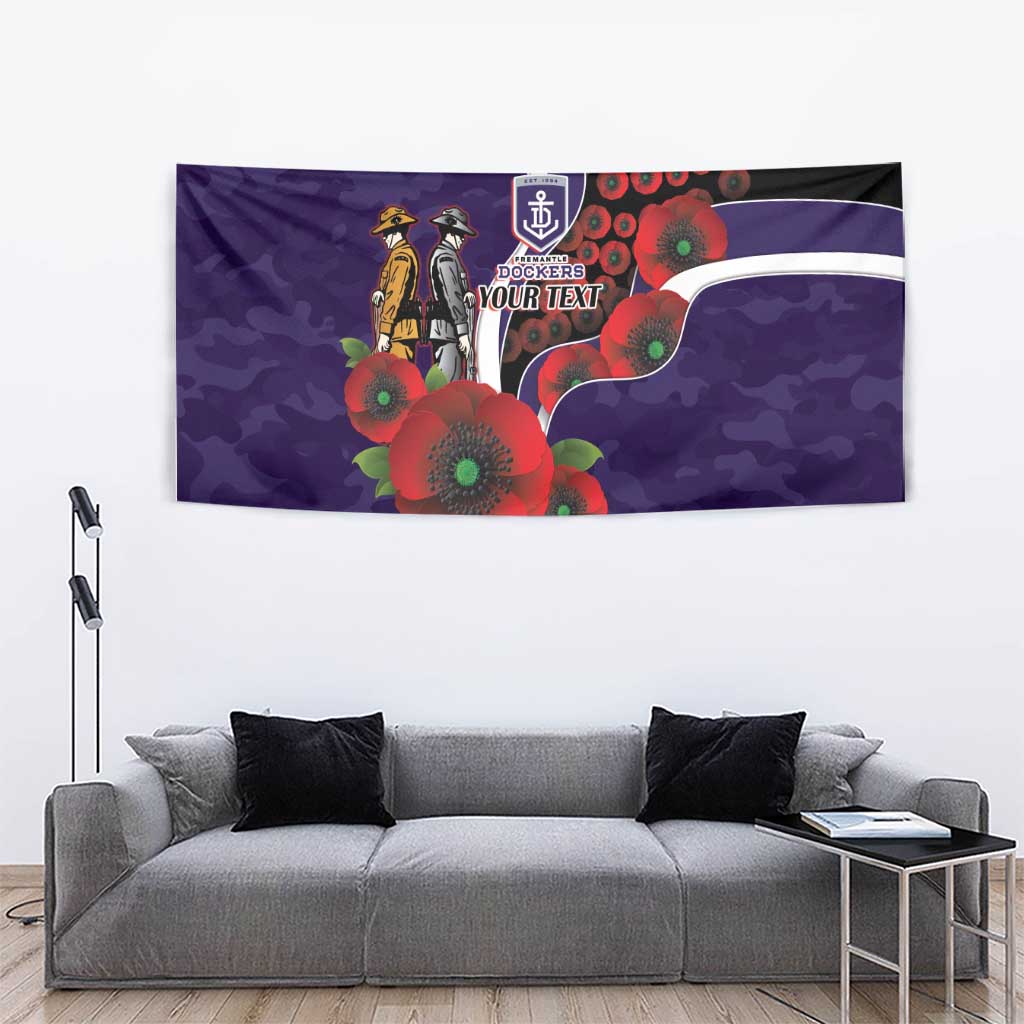 Fremantle Dockers ANZAC Personalised Tapestry Lest We Forget Poppy Camo