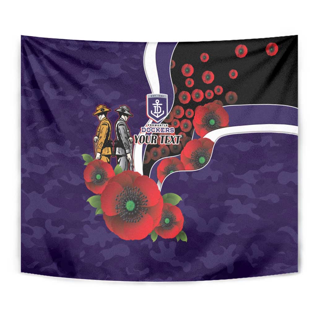 Fremantle Dockers ANZAC Personalised Tapestry Lest We Forget Poppy Camo