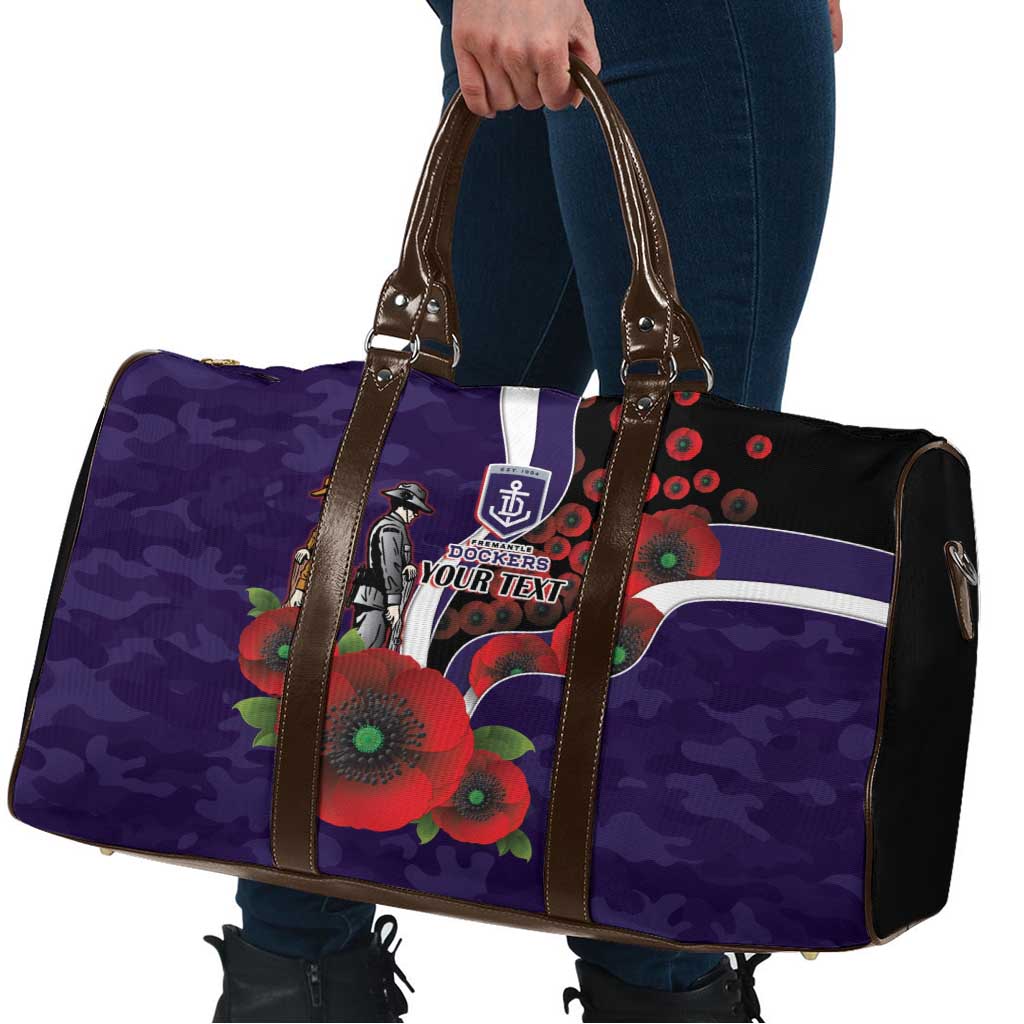 Fremantle Dockers ANZAC Personalised Travel Bag Lest We Forget Poppy Camo