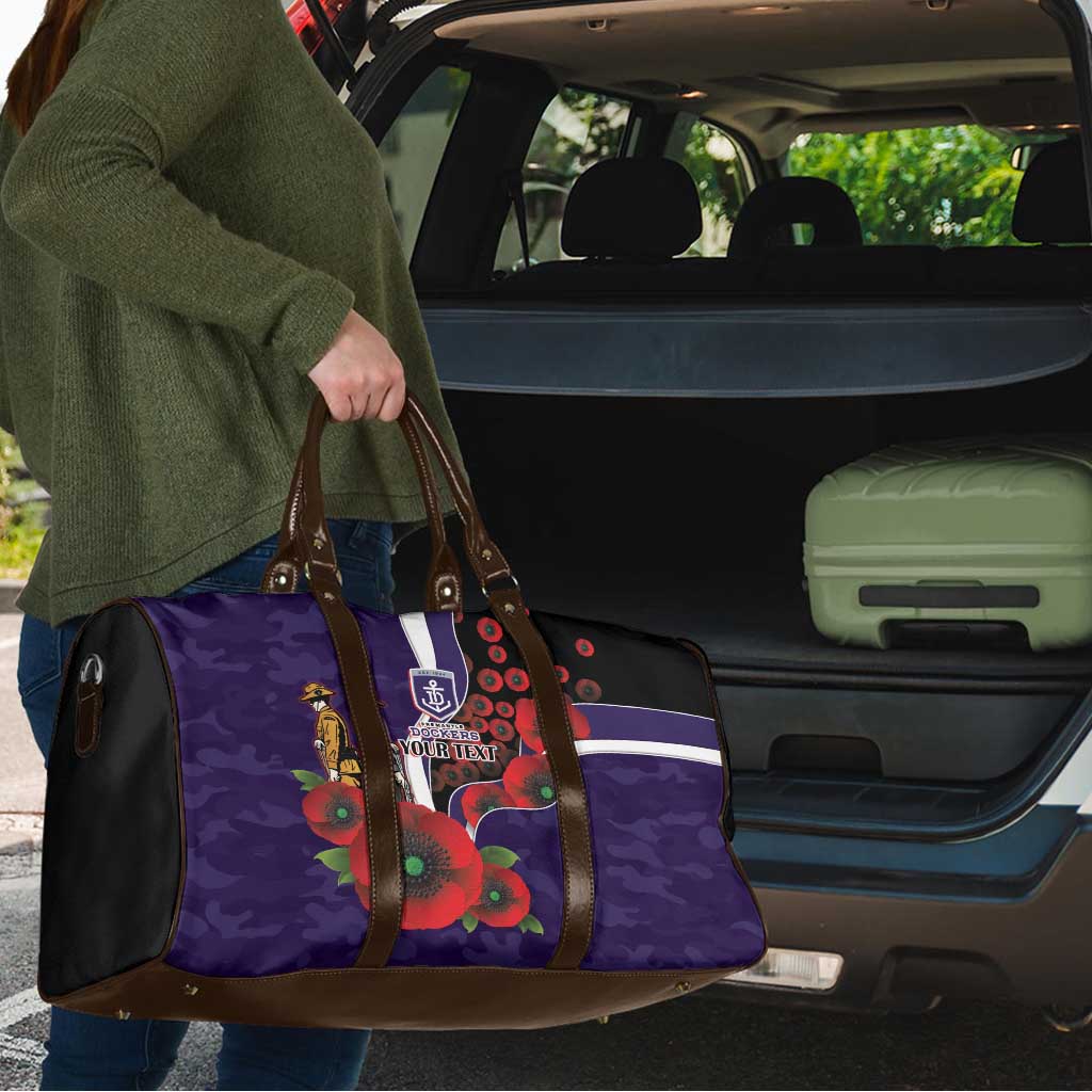 Fremantle Dockers ANZAC Personalised Travel Bag Lest We Forget Poppy Camo