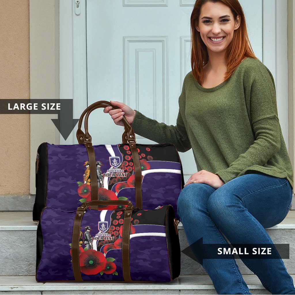Fremantle Dockers ANZAC Personalised Travel Bag Lest We Forget Poppy Camo