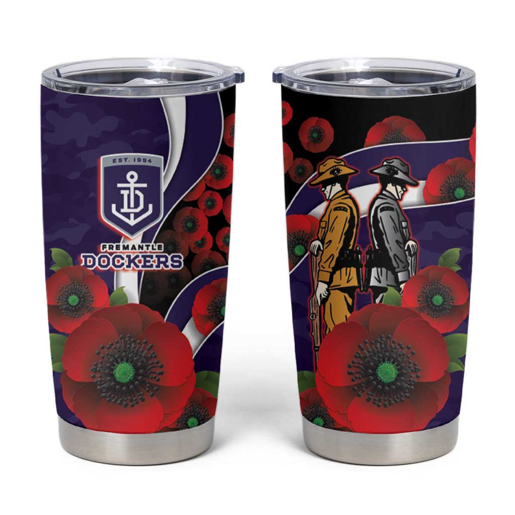 Fremantle Dockers ANZAC Personalised Tumbler Cup Lest We Forget Poppy Camo